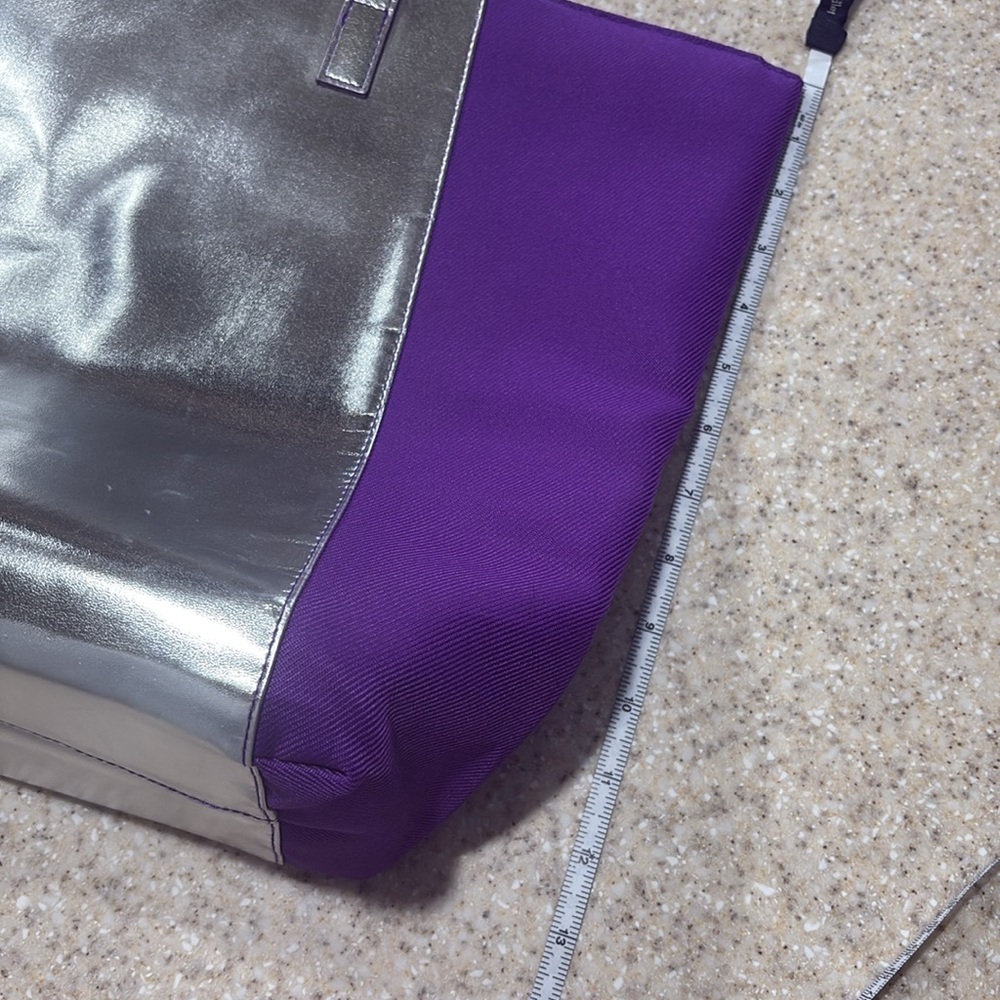 Clinique tote bag purple and silver - Picture 6 of 8